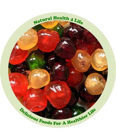 Natural Health 4 Life Cake Baking Ingredients Candied Mixed Colour (Dark Red Red Green and Gold) Glace Cherries 450 g in Recyclable Tub (1 Tub) - Buy Online on GoSupps.com