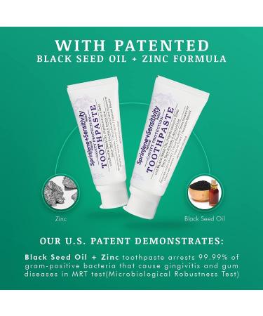 Sprinjene Sensitive Teeth & Gum Toothpaste with Fluoride - Natural, Non-Toxic, SLS Free for Fresh Breath & Dry Mouth - Preservative Free with Black Seed Oil & Zinc - 1 Pack (Original) - Buy Online on GoSupps.com