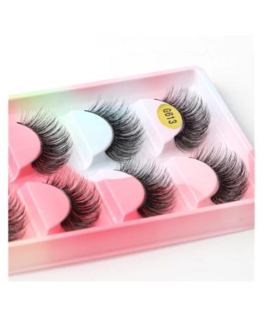 UAMOU 2/20/100 Boxes Mink Lashes Eyelashes 5 pairs Natural Curly Fake Eyelashes Thick Maquiagem Lash Extension Makeup Tools Cheerfully (Color : 5 pairs G613CS Size : 50 boxes)