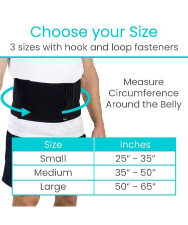 Vive Umbilical Hernia Belt for Men & Women | Post Surgery Abdominal Binder with Compression Pads | Supports Diastasis Recti & Stomach Hernias | Black Medium - Buy Online on GoSupps.com