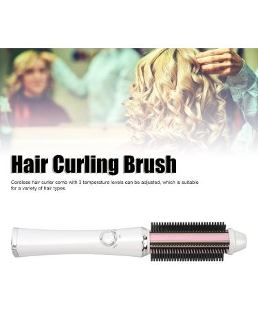 Portable Curling Iron Brush - USB Cordless Hair Curler Comb with 3 Temperature Settings | Prevents Static & Scalding | International Shipping Available - Buy Online on GoSupps.com