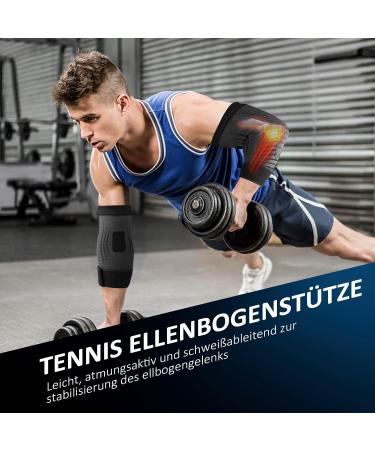 Compression Elbow Bandage for Men & Women - Adjustable Support for Tennis Elbow Golf Elbow Arthritis | Ellenbogen Bandage (Black L) - Buy Online on GoSupps.com