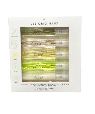 & Beauty LLC Gourmand PISTACHIO BRULEE MACARON ROSE CITRON GLACE MATCHA LAIT DE COCO Eau de Parfum 5 Piece Travel Set 0.23 fl oz