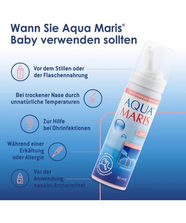 Aqua Maris Baby 50ml | 100% Natural Sea Water Nasal Spray for Clogged Nose | Safe Baby Care Solution for Colds & Sinus Flushing - Buy Online on GoSupps.com