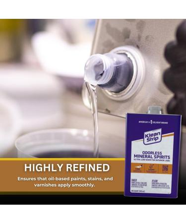 GROVE Klean Strip Odorless Mineral Spirits - 1QT | Odorless Paint Thinner & Cleaning Solution for Oil Painting | Microfiber Cloth Included - Buy Online on GoSupps.com