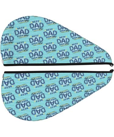 Best Dad Ever Hair Towel Wrap - Quick Drying Hair Turban with Button | Premium Hair Drying Towel - Buy Online on GoSupps.com