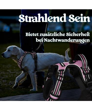 Rabbitgoo Adjustable Anti-Pull Dog Harness for Large Dogs - Soft Padded Reflective Chest Harness in Pink XL (1 Pack) - No Choke Design Perfect for Daily Walks - Buy Online on GoSupps.com