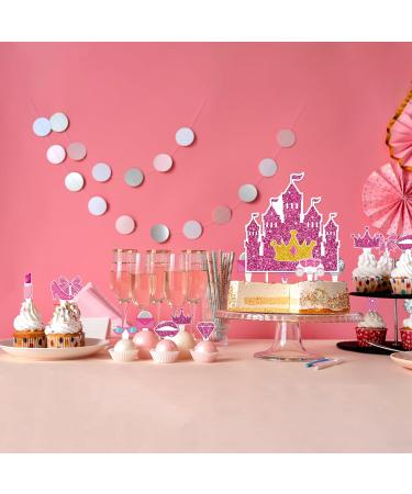 67pcs Glitter Pink Girl Cake Toppers Set 1 Dream House Big Cake Topper and 66pcs Princess Cupcake Decorations for Girl'S Birthday Party Baby Shower Supplies Women's Bachelorette Party Decorations - Buy Online on GoSupps.com