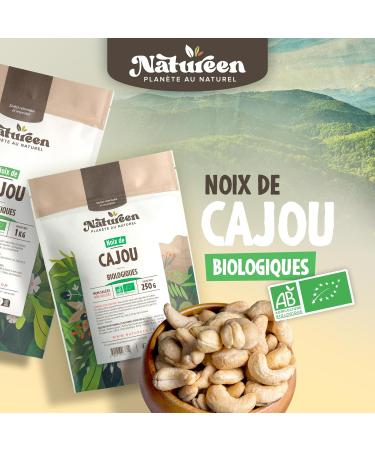  Plan te au Naturel Organic Cashew Nuts 250g - Peeled - Unsalted - Unroasted - Buy Online on GoSupps.com