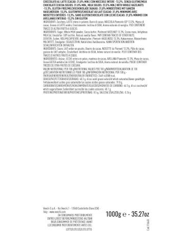 Venchi - Mini Lingot Hazelnut Milk - Chocolate with whole Piedmont Hazelnuts PGI 1 kg - Gluten Free - Vegan - Buy Online on GoSupps.com