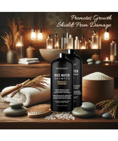 Rice Water Shampoo & Conditioner Set - Nourishing Hair Care Promotes Growth & Shine - 16 fl oz Each - Buy Online on GoSupps.com