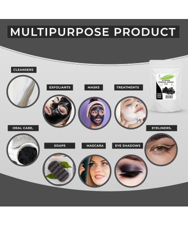 Activated Carbon Powder - 25/50g - Use in Masks Body Wraps Scrubs Exfoliating Formulations Soap Dye Makeup Formulations as Mascara (50 Gr) - Buy Online on GoSupps.com