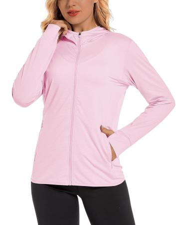 TACVASEN Women's UPF 50+ Sun Protection Hoodie Jacket | Quick Dry Long Sleeve with Pockets | Light Pink XL - Buy Online on GoSupps.com