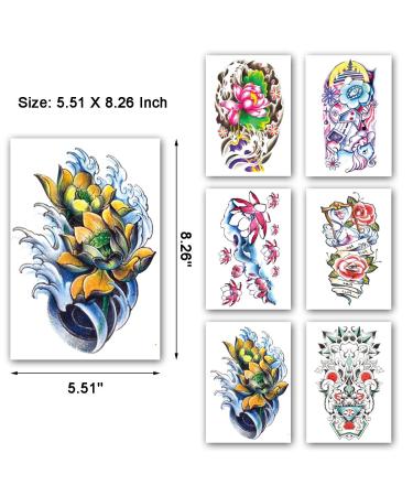 Kotbs 12 Sheets Sexy Full Arm Temporary Tattoos - Waterproof Floral Sleeves for Men, Women, and Girls - Buy Online on GoSupps.com