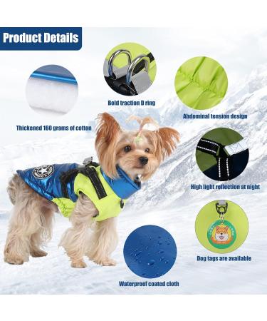 Winter Waterproof Dog Jacket | Warm Reflective Vest for Small & Medium Dogs - Windproof & Cozy (Blue M) - Buy Online on GoSupps.com