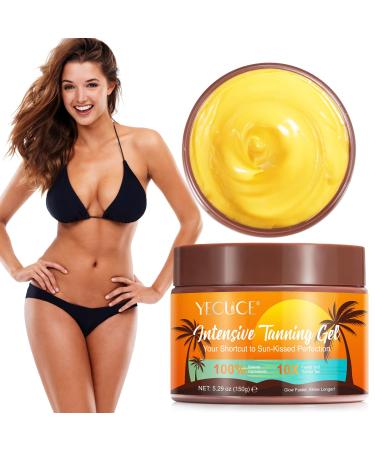 Intensive Tanning Gel 150g Natural Premium Tanning Accelerator Cream For Skin Darkening Sunbed Cream Effective in Sunbeds & Outdoor Sun Tanning Achieve Cream Sunscreen without SPF