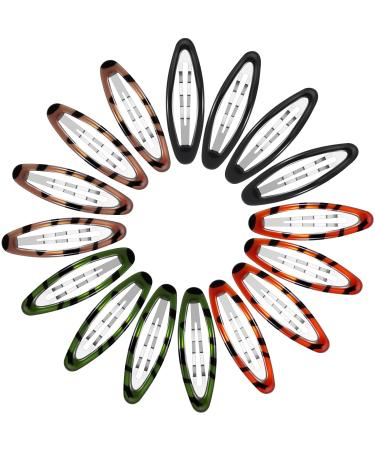 16 Pieces 2.8 Inch Big Oval Water Drop Shape Women Hair Clips Metal Stoving Varnish No Slip Hair Barrettes for Girls Women Hair Accessories (Adorable Color Retro Style)