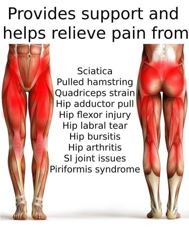 Hip Brace for Sciatica Pain Relief | Compression Support Wrap for Thigh Groin & Hamstring Injuries | Sacroiliac Joint Stabilizer for Men & Women (Blue - Buy Online on GoSupps.com