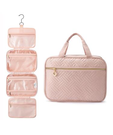 LOVEVOOK Toiletry Bag Hanging Travel Wash Bag for Women Waterproof Toiletries Makeup Bags with Hook Large Cosmetic Organizer Ladies for Full Sized Container Pink Pink M - Buy Online on GoSupps.com