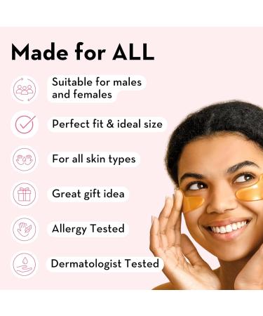Elizabeth Mott 24K Gold Under Eye Patches - Hydrating & Brightening Eye Mask with Collagen Niacinamide & Peptides | Perfect Gifts for Women - Cruelty Free - Buy Online on GoSupps.com