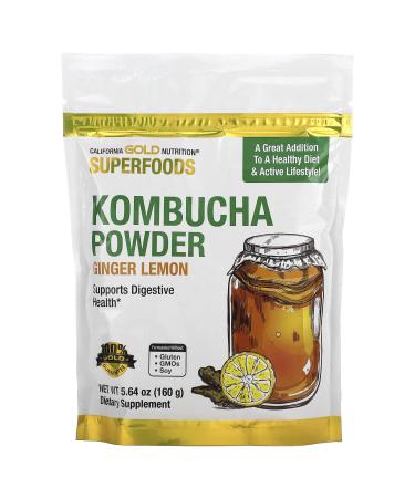 California Gold Nutrition Superfoods Kombucha Powder Ginger Lemon 5.64 oz (160 g)