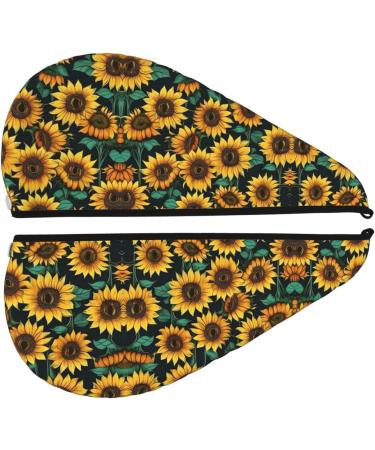 Sunflower Coral Velvet Dry Hair Cap | Ideal for Home Travel Pool Parties & Baths - Quick Drying & Stylish - Buy Online on GoSupps.com