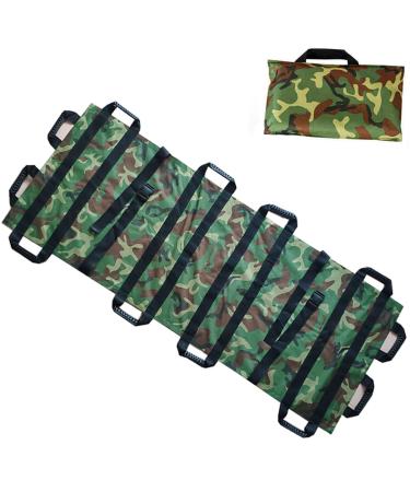 New Upgrade Reinforcement Portable Soft Stretcher Folding 12 Handles Thickened Waterproof First Aid Stretcher with Handbag for Hospital Clinic Home Ambulance