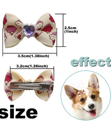 60Pcs Rhinestone Puppy Hair Bows with Metal Clips - Handmade Pet Grooming Accessory for Party & Birthday Celebrations - Buy Online on GoSupps.com