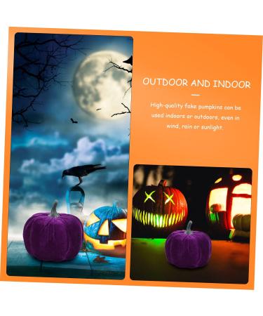 Didiseaon 5pcs Flannel Foam Pumpkin Autumn Decor Halloween Decor Velvet Pumpkins for Decorating Artificial Pumpkin Decoration Fall Decorations Home Decor Photo Prop Fake Pumpkin Set Purple Purple 14X12.5X12.5CM - Buy Online on GoSupps.com