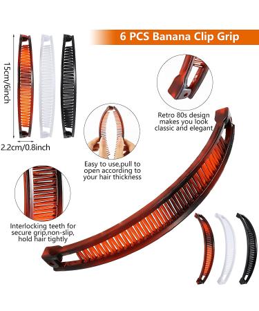 Faux Pearl Banana Hair Clips for Women - 12 Pieces Rhinestone Ponytail Holders & Grips for Thick Long Hair - Buy Online on GoSupps.com