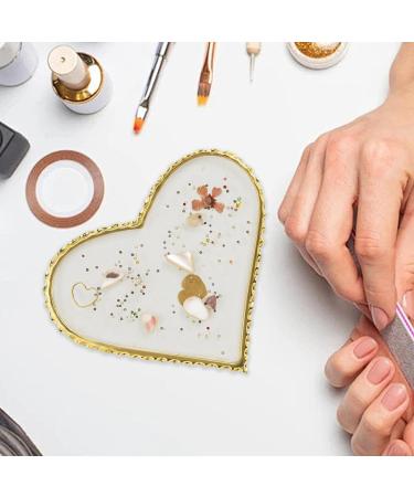 Palette de Vernis Ongles Plateau de Mixage pour Maquillage des Ongles | Plateau R sin l gant Bord Dor pour Pratique Gel Manucure Salon Domicile Amour - Buy Online on GoSupps.com