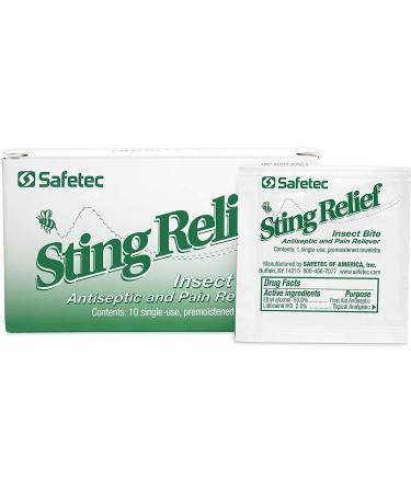 Safetec Sting Relief, 10 Packet Box 10 Packets
