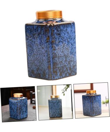 Alipis Leaf Multi-purpose Bean Practical Spice Lid Can Airtight Ceramic Sealing Food Canister Home Tea - Buy Online on GoSupps.com