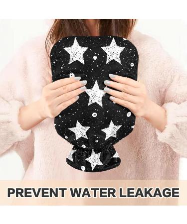 Black Stars Hot Water Bottle with Cover | 1L Small Pain Relief Bag for Bed & Body | Ideal for Warmth Without Hands & Feet - Buy Online on GoSupps.com