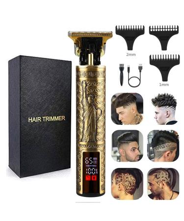 Professional Hair Clippers for Men Electric Haircut Kit Hair Trimmer Grooming Waterproof Rechargeable Close Cutting T Blade Trimmer USB Rechargeable Clippers for Hair Cutting (LED-Statue of Liberty)