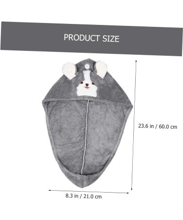 WOONEKY Cartoon Dry Hair Cap Makeup Washcloths Girl Hat Water Absorbent Hat Bath Water Absorbent Drying Hat Makeup Hairband Bath Hat Hair Bonnet Coral Fleece Hair Dry Hat Thicken Headband Grey Grey 60x21cm - Buy Online on GoSupps.com
