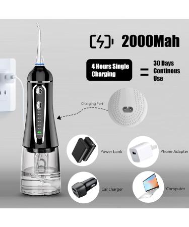 Cordless Water Flosser for Teeth - FZCOK Rechargeable Oral Irrigator with 7 Clean Settings Portable & Waterproof - Ideal for Adults & Braces - Long Battery Life (Black - Buy Online on GoSupps.com