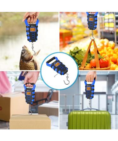 AMIR 110Lb/50kg Digital Luggage & Fishing Scale with Non-Slip Handle and Backlit Display - Buy Online on GoSupps.com