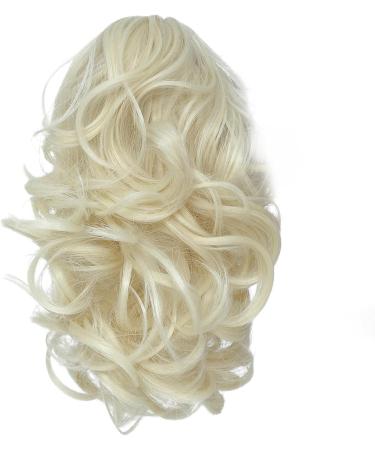 Yamel 8 Bleach Blonde Short Curly Ponytail Extension | Claw Jaw Clip Synthetic Hairpiece - Buy Online on GoSupps.com