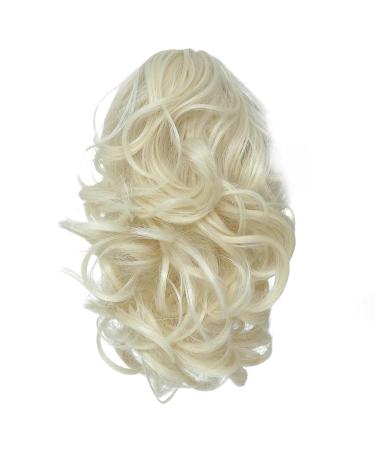Parxitn 20cm Bleach Blonde Ponytail Extension - Curled Claw Clip Synthetic Hair for Braids - Buy Online on GoSupps.com