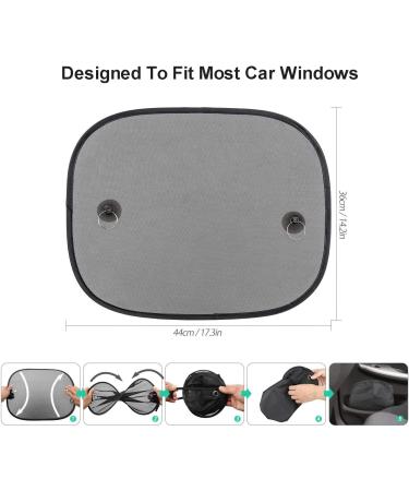 Universal Car Side Window Sunshades - 1 Pair (44x36 cm) | UV Protection for Baby, Kids, and Pets | Blocks Harmful Rays | Windscreen Shield - Buy Online on GoSupps.com