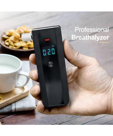 QTlier Personal Breathalyzer Professional Accuracy Portable Breath Alcohol Tester with Indicator Light and Digital Display for Home Use (with 10 Individually Packaged mouthpieces) - Buy Online on GoSupps.com