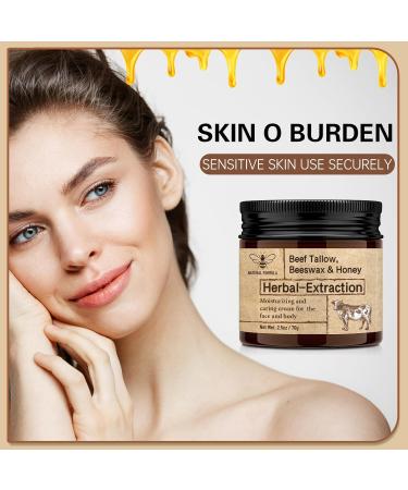 Beef Tallow Balm for Skin Care | Natural Face & Body Moisturizer | Honey Vitamin Balm (1PCS - Buy Online on GoSupps.com