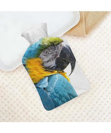 Blue Parrot Hot Water Bottle with Plush Cover - Hand Warmer for Adults & Kids - 26.5x15.3cm - Buy Online on GoSupps.com