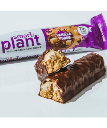 PhD Nutrition Smart Plant Protein Bar - Vegan Snack High Protein Low Sugar Macro-Friendly 12 Pack (64g) Vanilla Caramel Taste - Buy Online on GoSupps.com