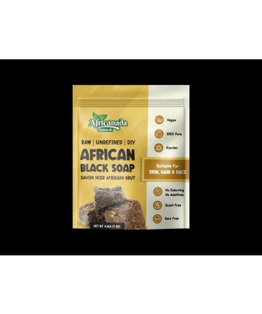 Africanada Naturals Raw Unrefined African Black Soap | Bulk 4.4 LB 70 Oz | Natural | For DIY Face Body Hands | 100% Pure | Organic from Africa | Resealable Bag | 4.4 LB (7 oz)