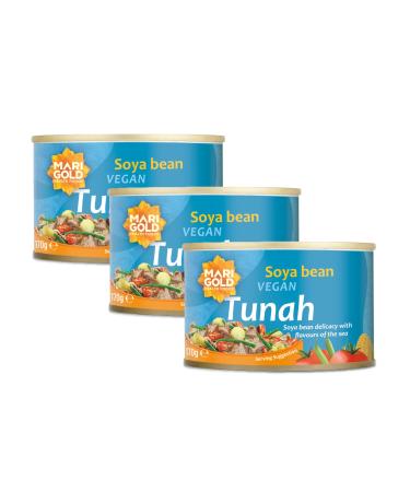 Marigold Health Foods Marigold Vegan Tuna Soybean Tuna Alternative with Sea Flavors 170g Pack of 3