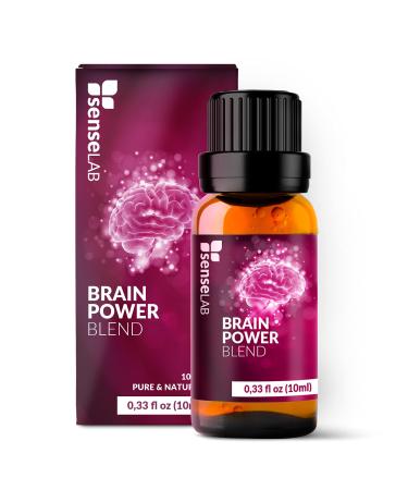 Brain Power Essential Oil Blend 100% Pure Extract with Sandalwood Melissa Cedarwood Frankincense Lavender Helichrysum and Cypress Oil Therapeutic Grade for Aromatherapy Diffuser and Humidifier (10 ml) Brain Power 10ml (Blend)