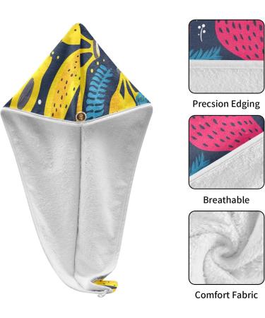 Buy Dragon Fruit Pitaya Banana Hair Towel 2 Pack | Super Absorbent Quick-Dry Hair Turbans for Women & Girls - Ideal for All Hair Types - Buy Online on GoSupps.com