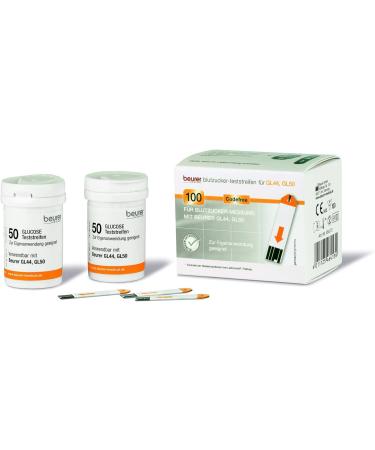 Buy Beurer Blood Sugar Test Strips for GL 44 GL 50 & GL 50 EVO - 100 Pieces (2x50s) | High-Quality Glucometer Strips for Accurate Diabetes Monitoring - Buy Online on GoSupps.com